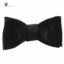 Wholesale Mens Handmade Cheap Bow Ties Manufacturer Silk Satin Black Self Tie Bow Tie with Private Label